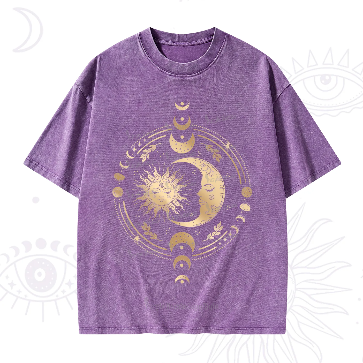Purplehecate Celestial Sun and Moon Washed T-Shirt