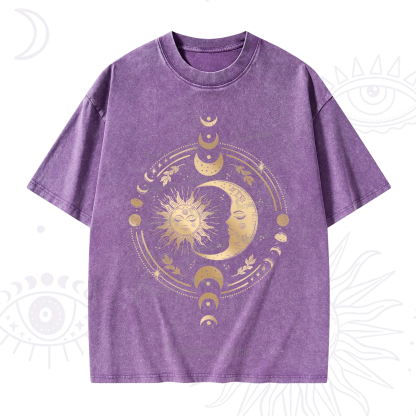 Purplehecate Celestial Sun and Moon Washed T-Shirt