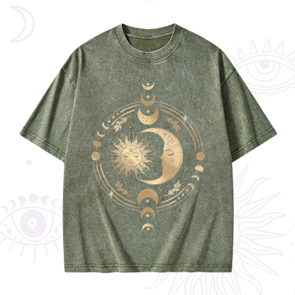 Purplehecate Celestial Sun and Moon Washed T-Shirt