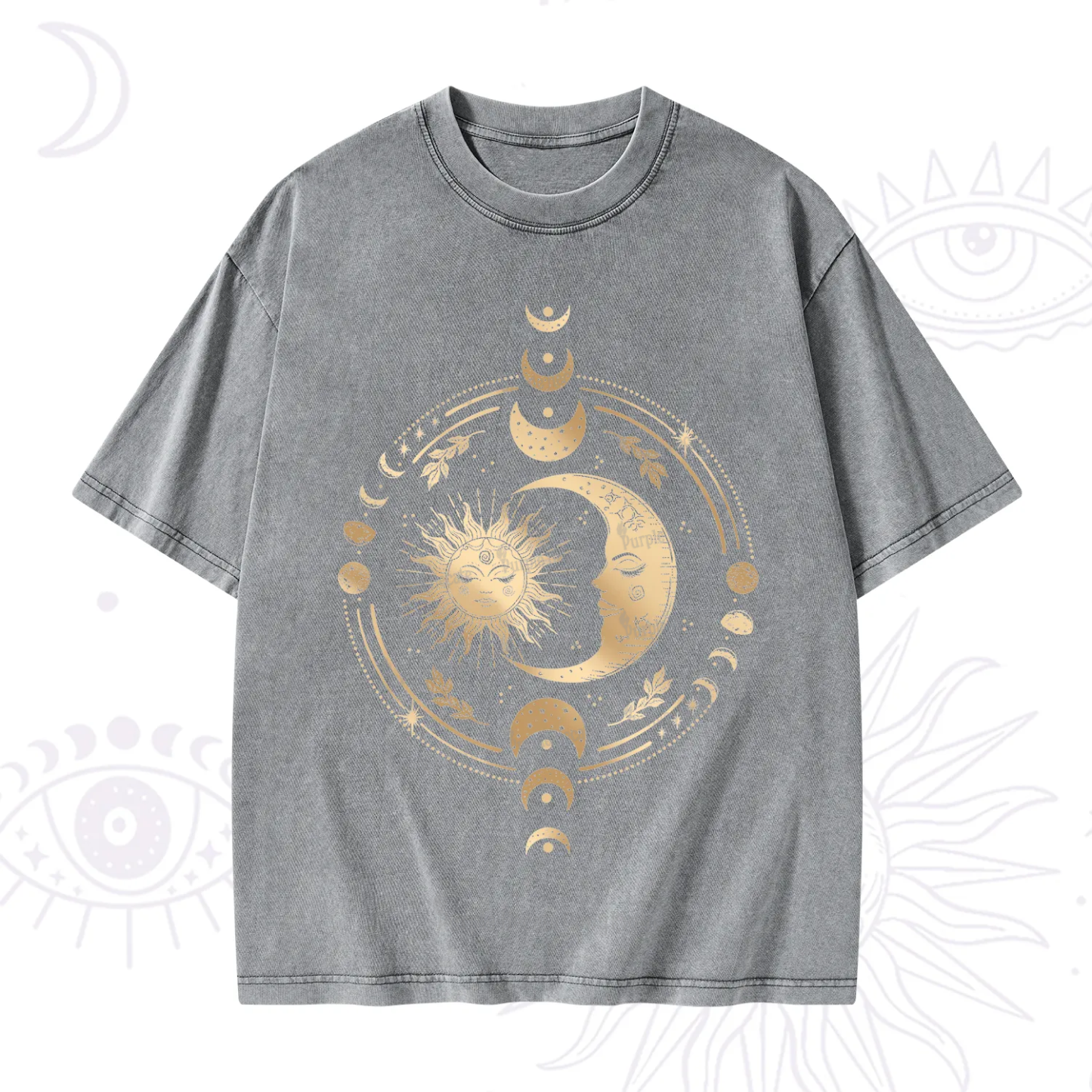 Purplehecate Celestial Sun and Moon Washed T-Shirt