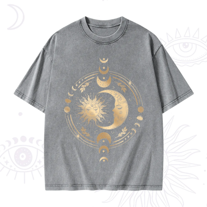 Purplehecate Celestial Sun and Moon Washed T-Shirt