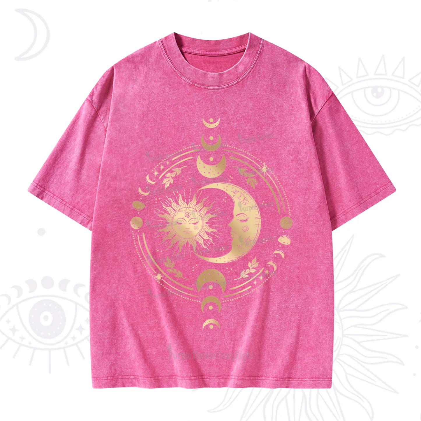 Purplehecate Celestial Sun and Moon Washed T-Shirt