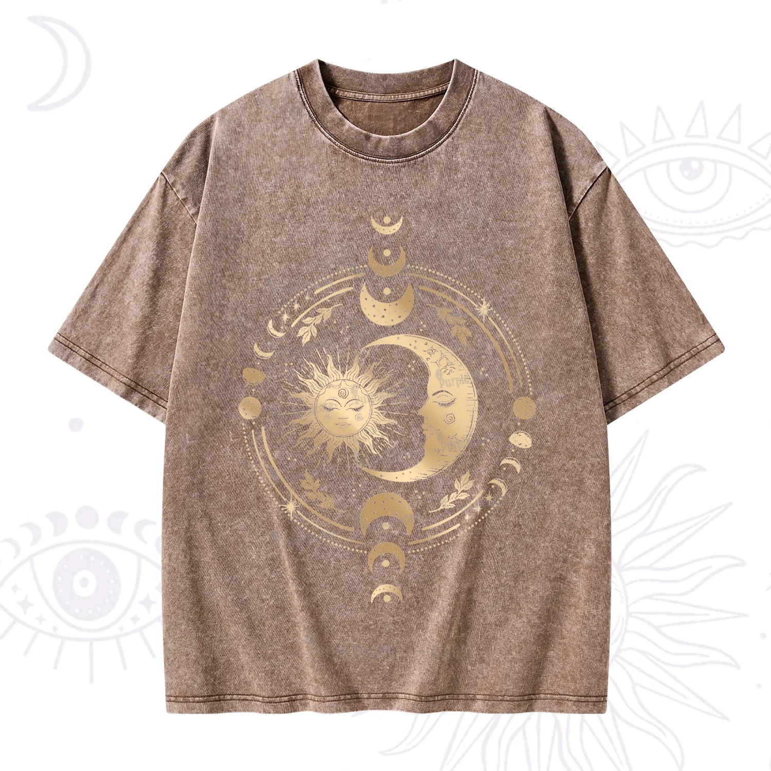 Purplehecate Celestial Sun and Moon Washed T-Shirt