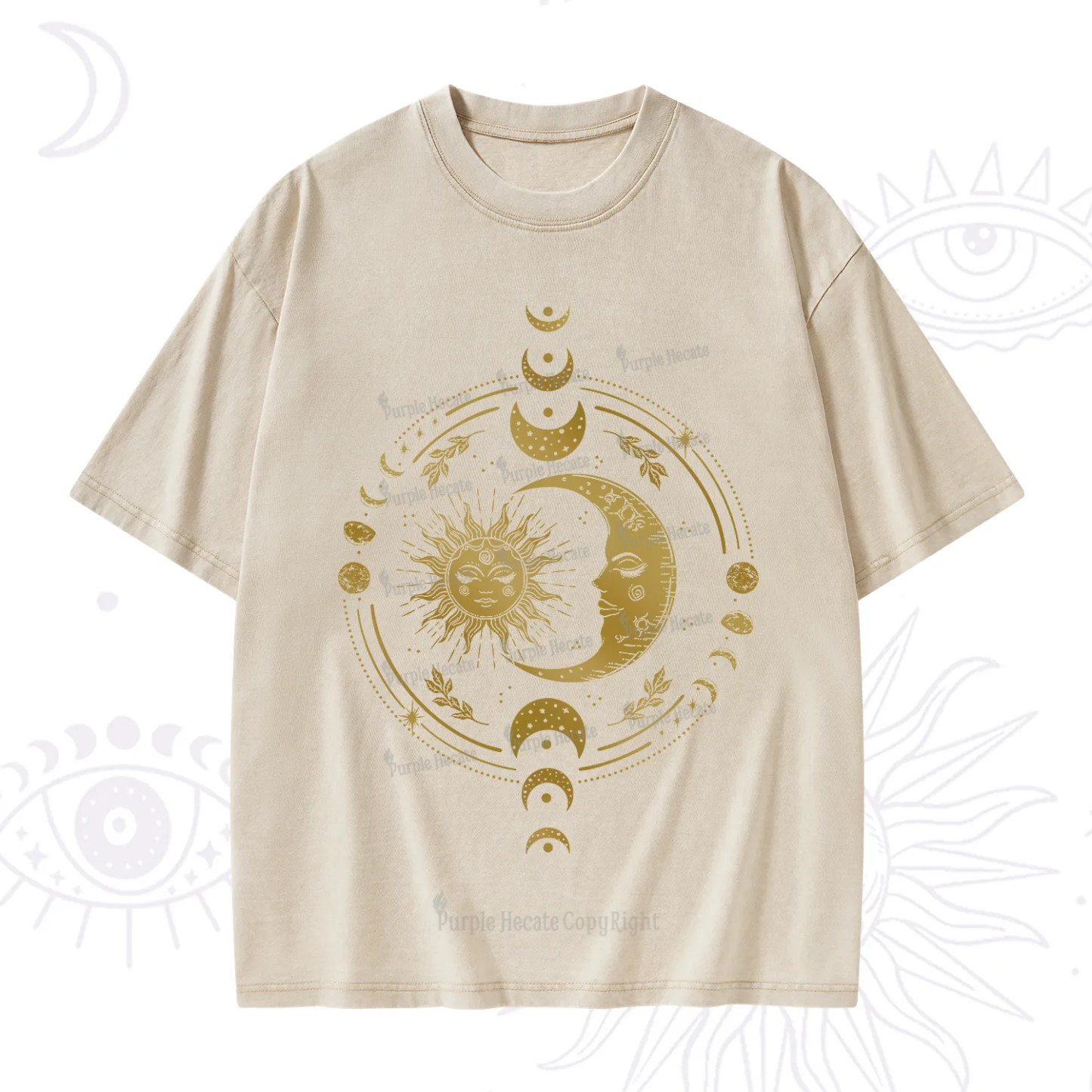 Purplehecate Celestial Sun and Moon Washed T-Shirt