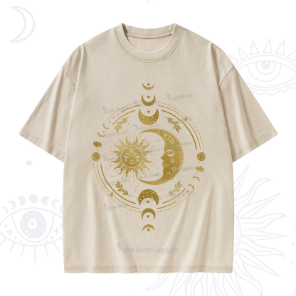 Purplehecate Celestial Sun and Moon Washed T-Shirt