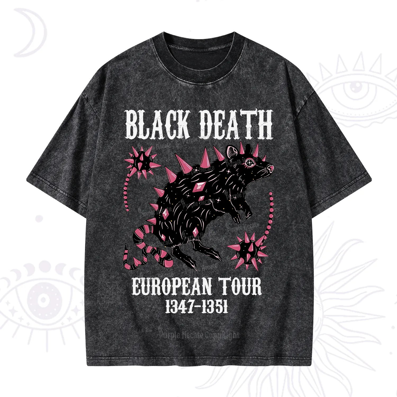 Purplehecate Black Death Washed T-Shirt