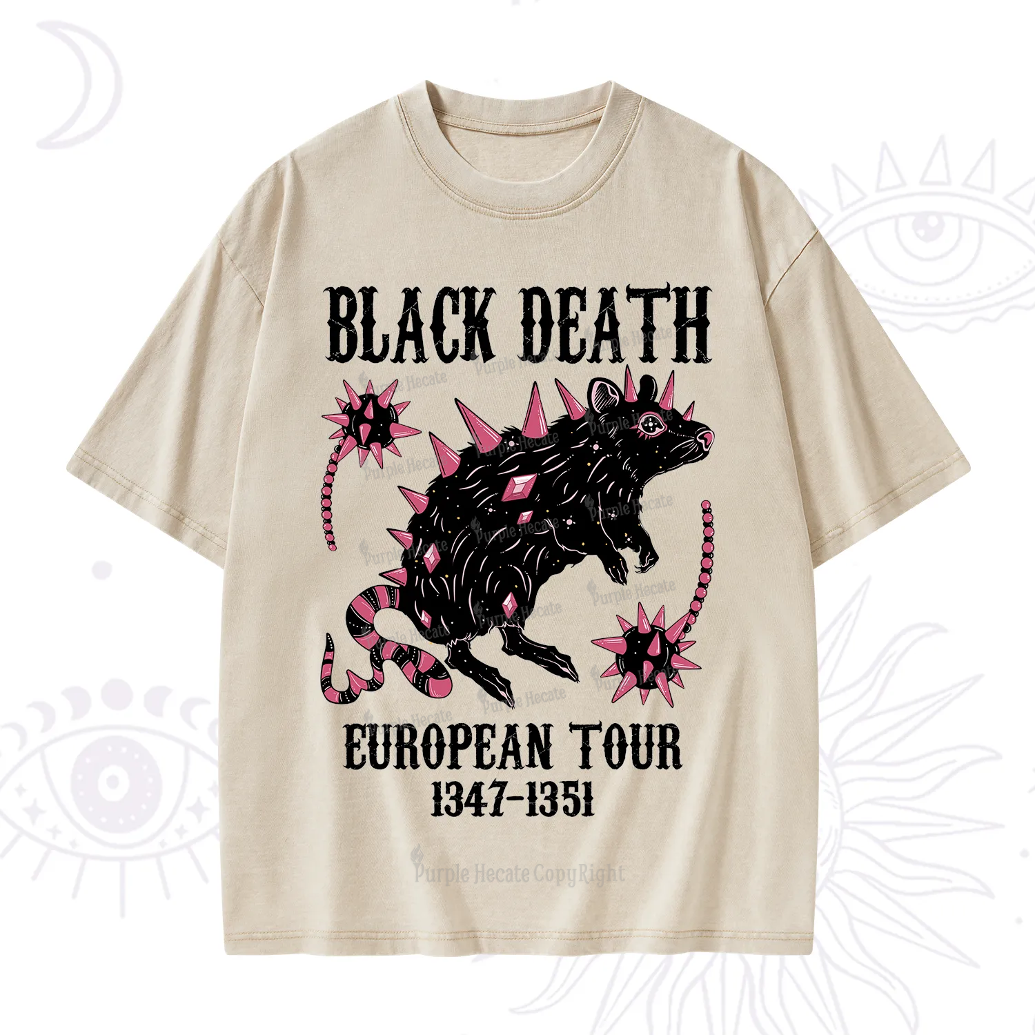 Purplehecate Black Death Washed T-Shirt
