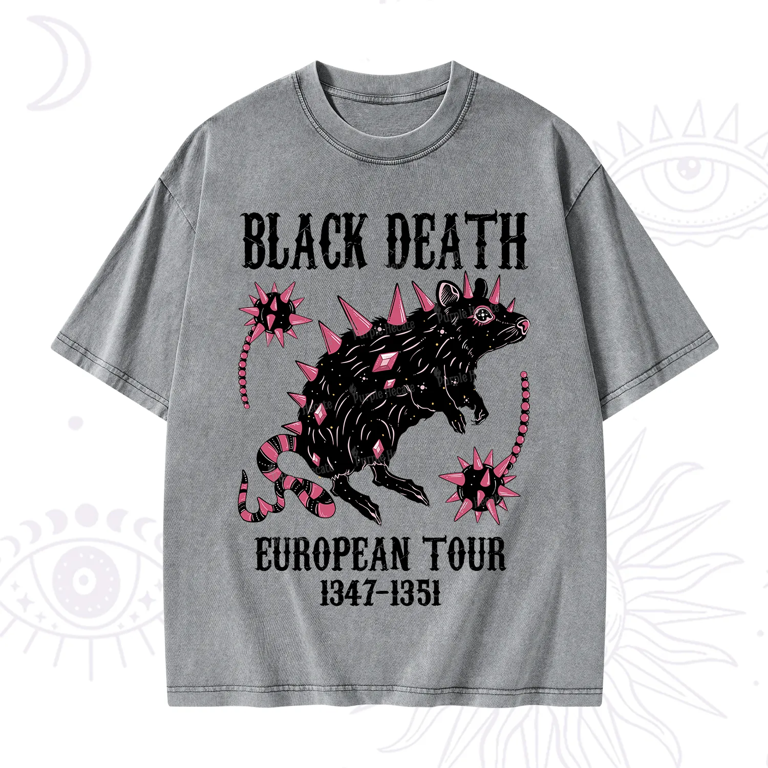 Purplehecate Black Death Washed T-Shirt