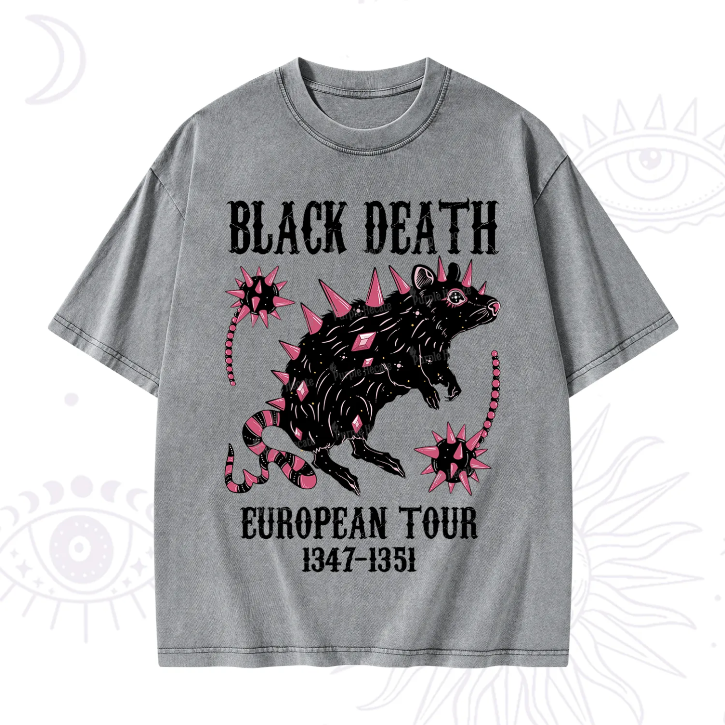 Purplehecate Black Death Washed T-Shirt