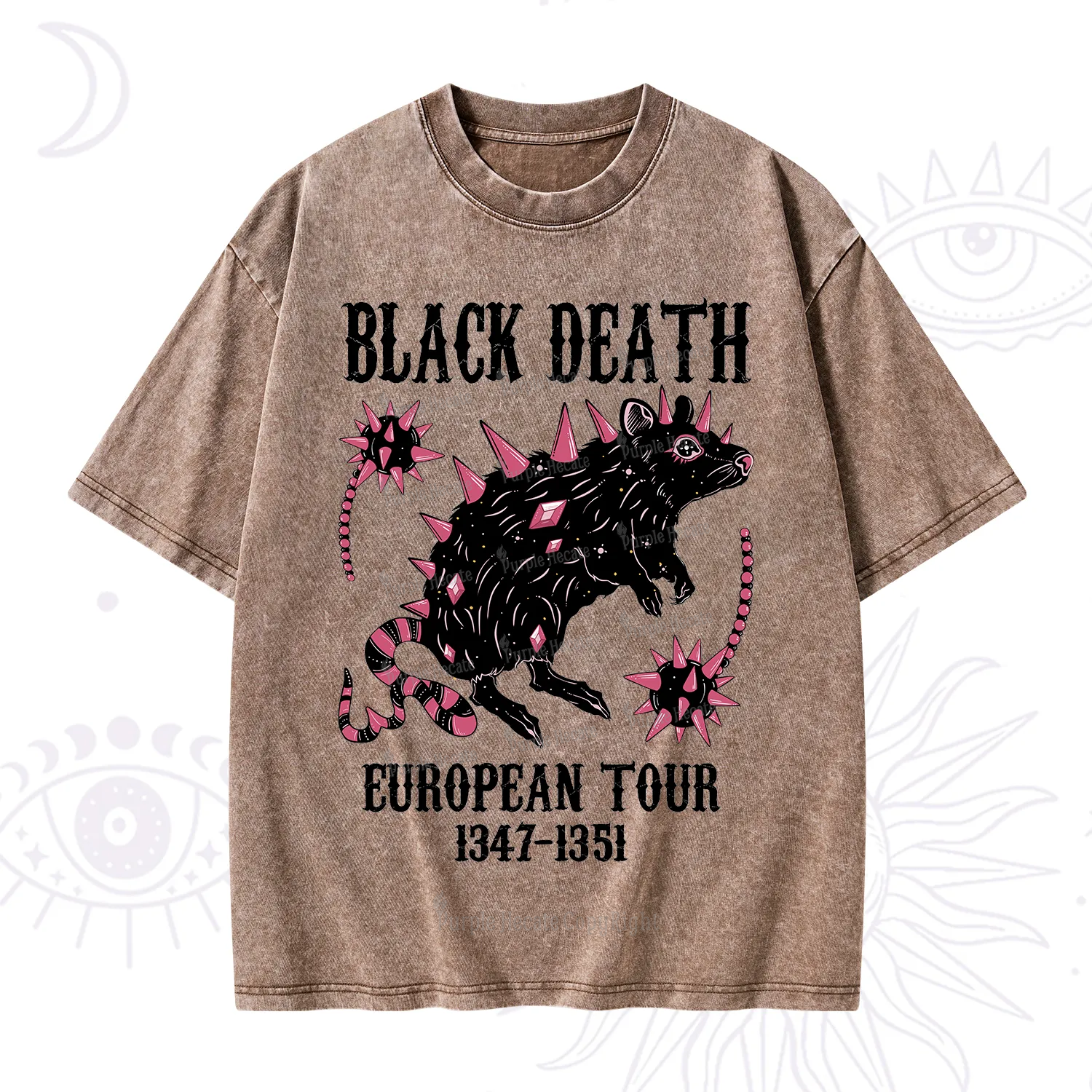 Purplehecate Black Death Washed T-Shirt