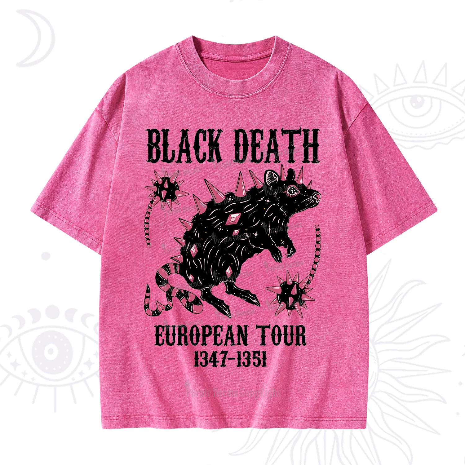 Purplehecate Black Death Washed T-Shirt
