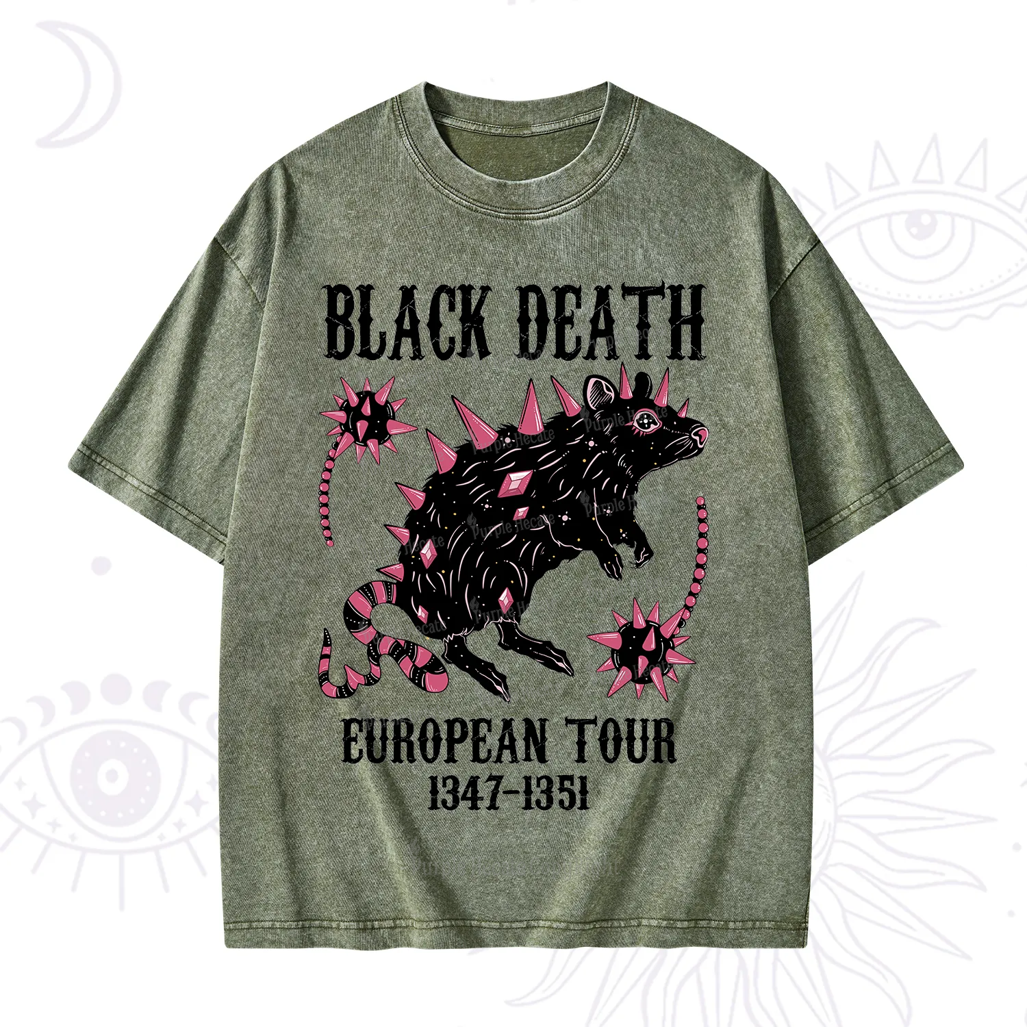 Purplehecate Black Death Washed T-Shirt