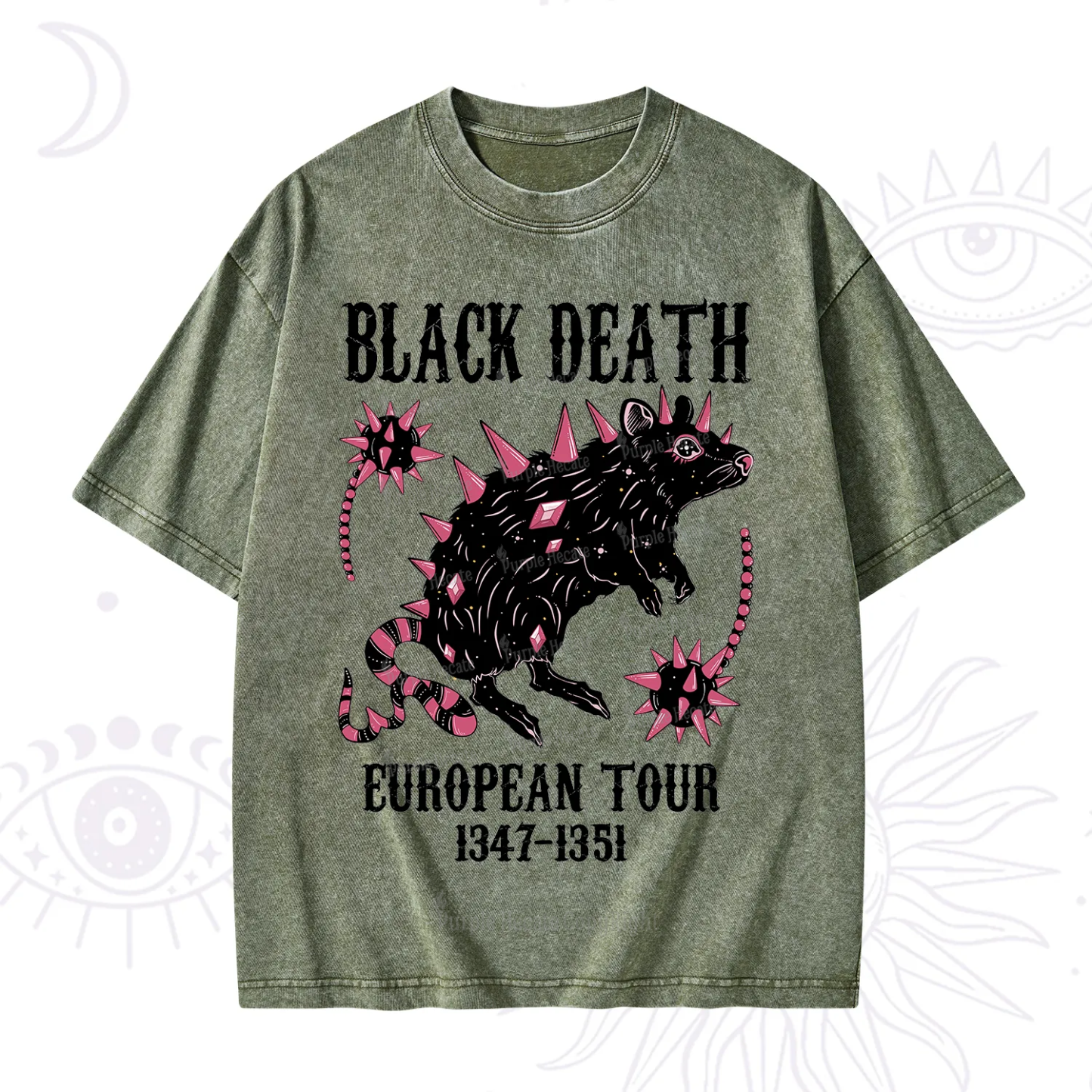 Purplehecate Black Death Washed T-Shirt
