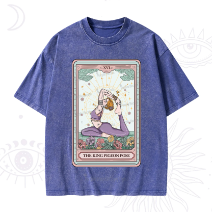 Purplehecate The King Pigeon Pose Tarot Card Washed T-Shirt