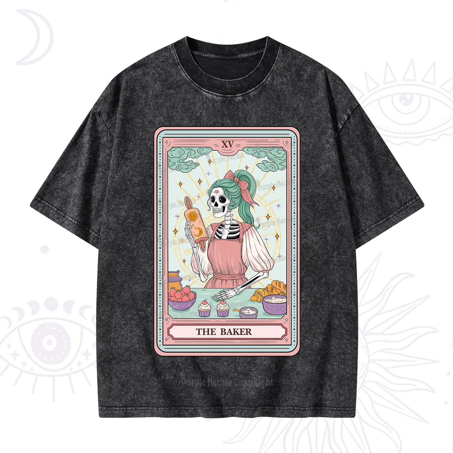 Purplehecate The Bakery Tarot Card Washed T-Shirt