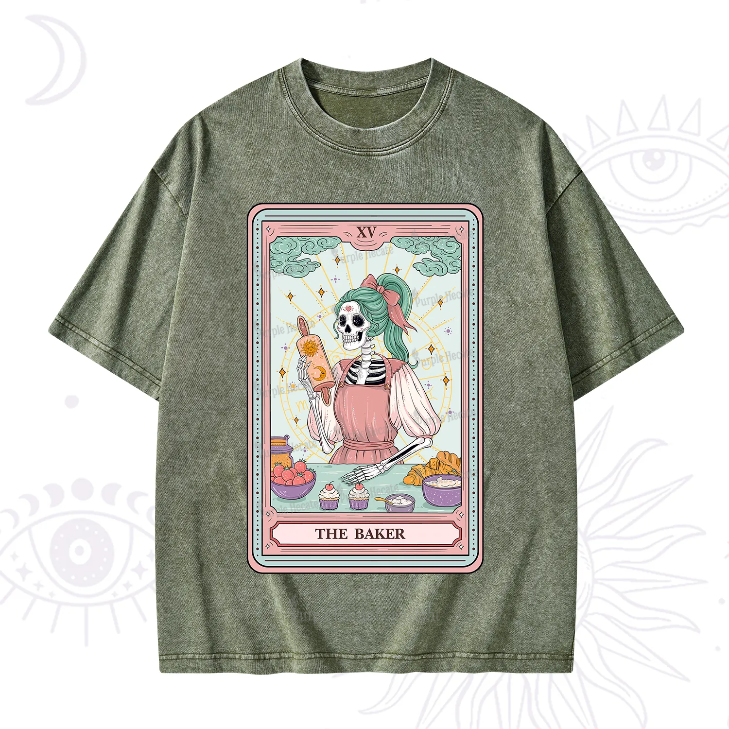 Purplehecate The Bakery Tarot Card Washed T-Shirt
