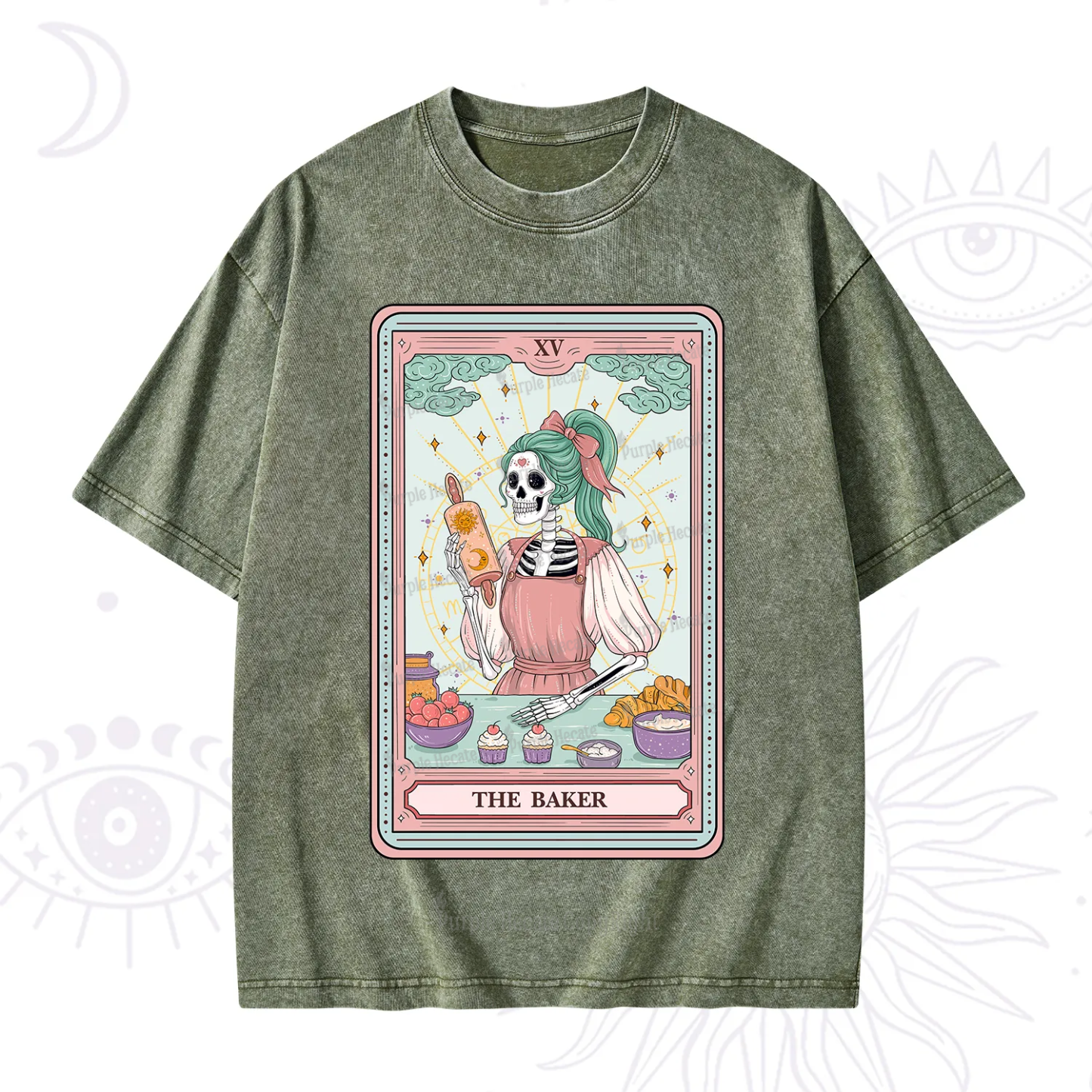 Purplehecate The Bakery Tarot Card Washed T-Shirt