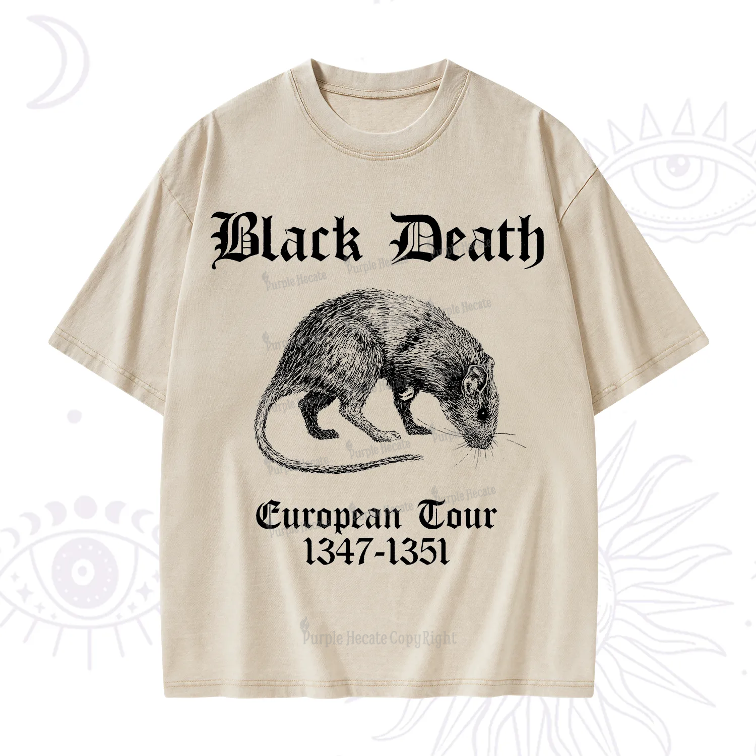Purplehecate Black Death European Tour Washed T-Shirt