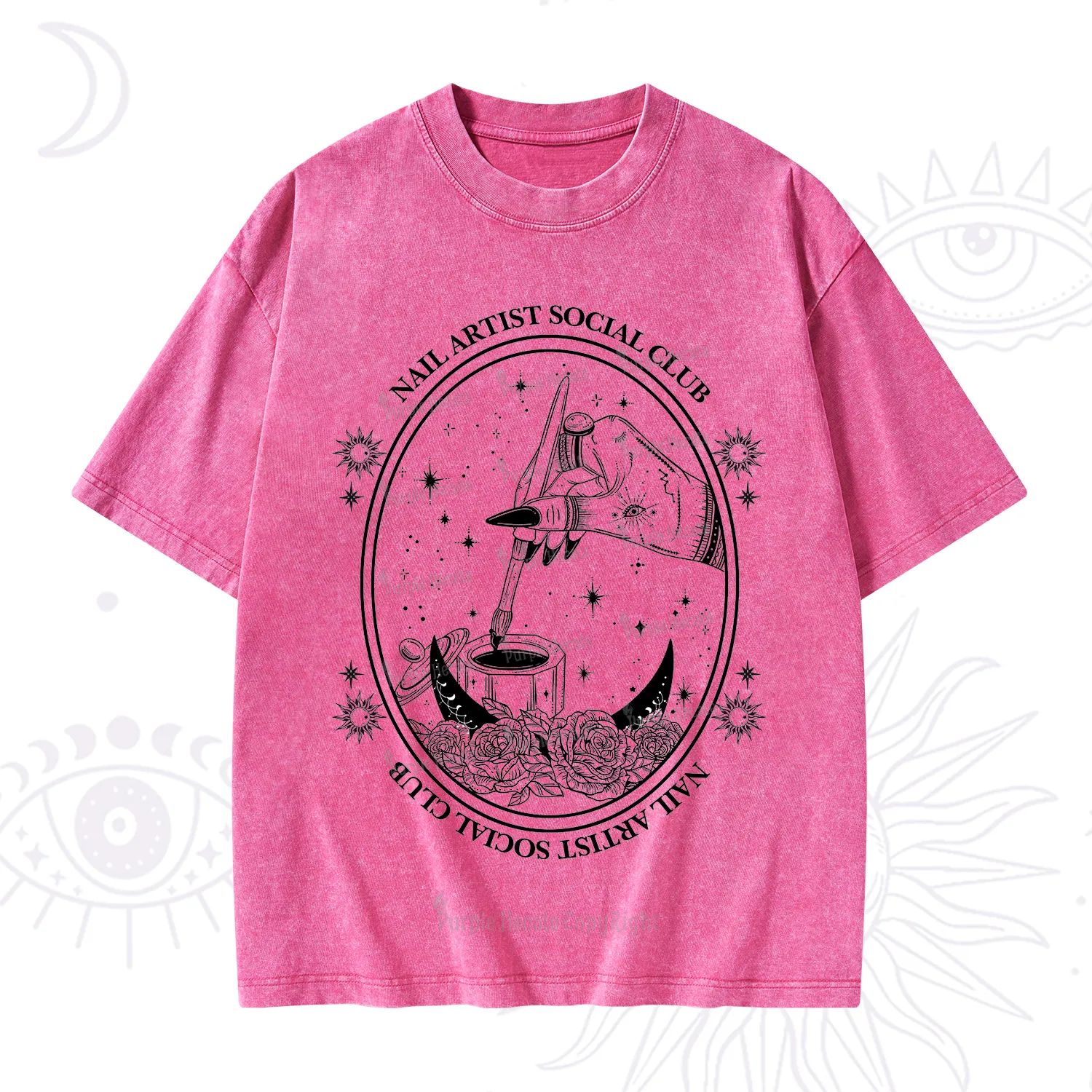 Purplehecate Nail Artist Social Club Washed T-Shirt