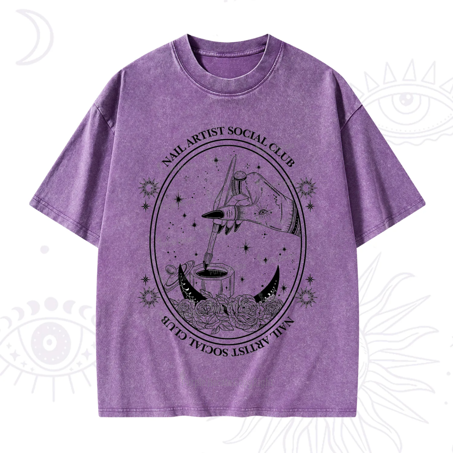 Purplehecate Nail Artist Social Club Washed T-Shirt