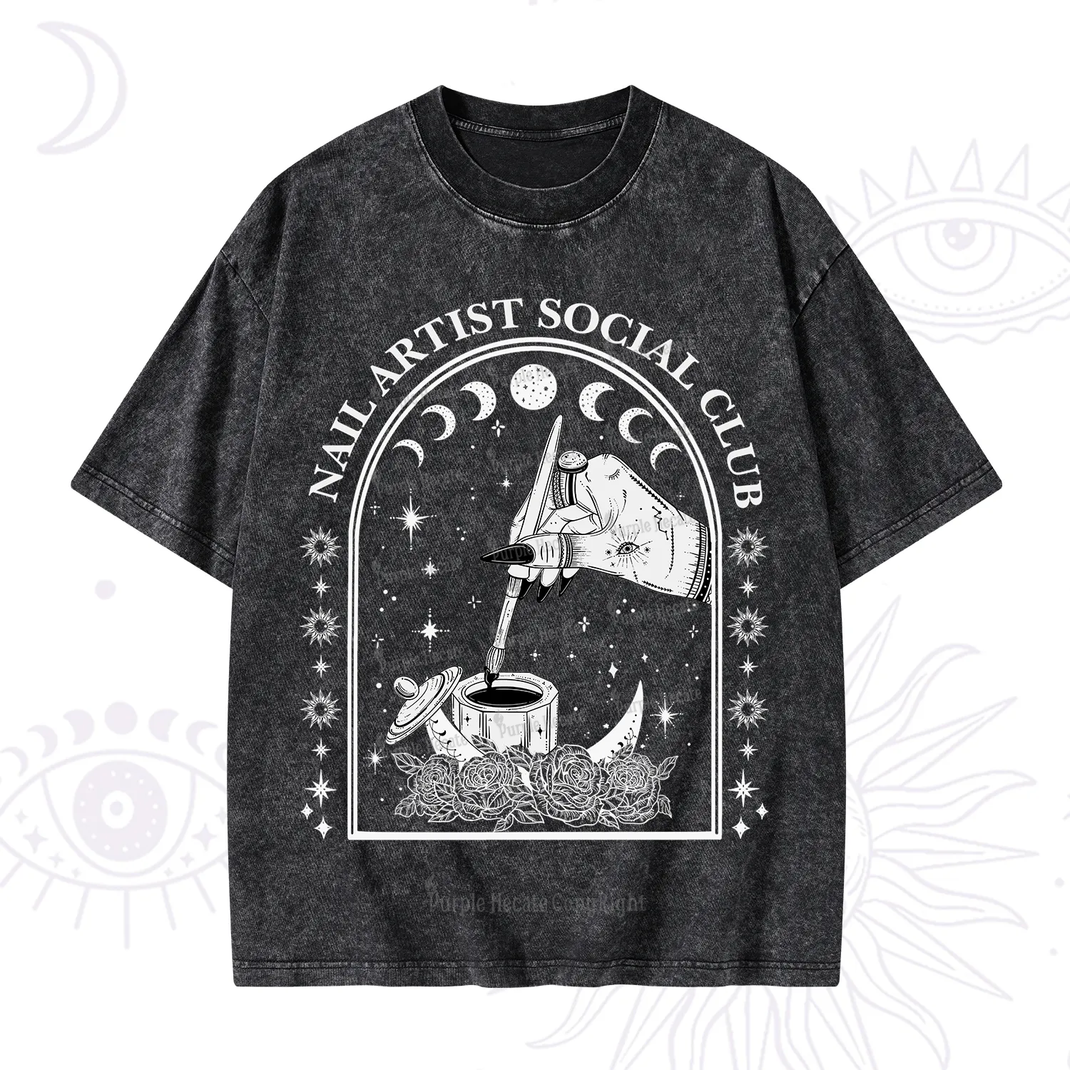 Purplehecate Nail Artist Club Collective Washed T-Shirt