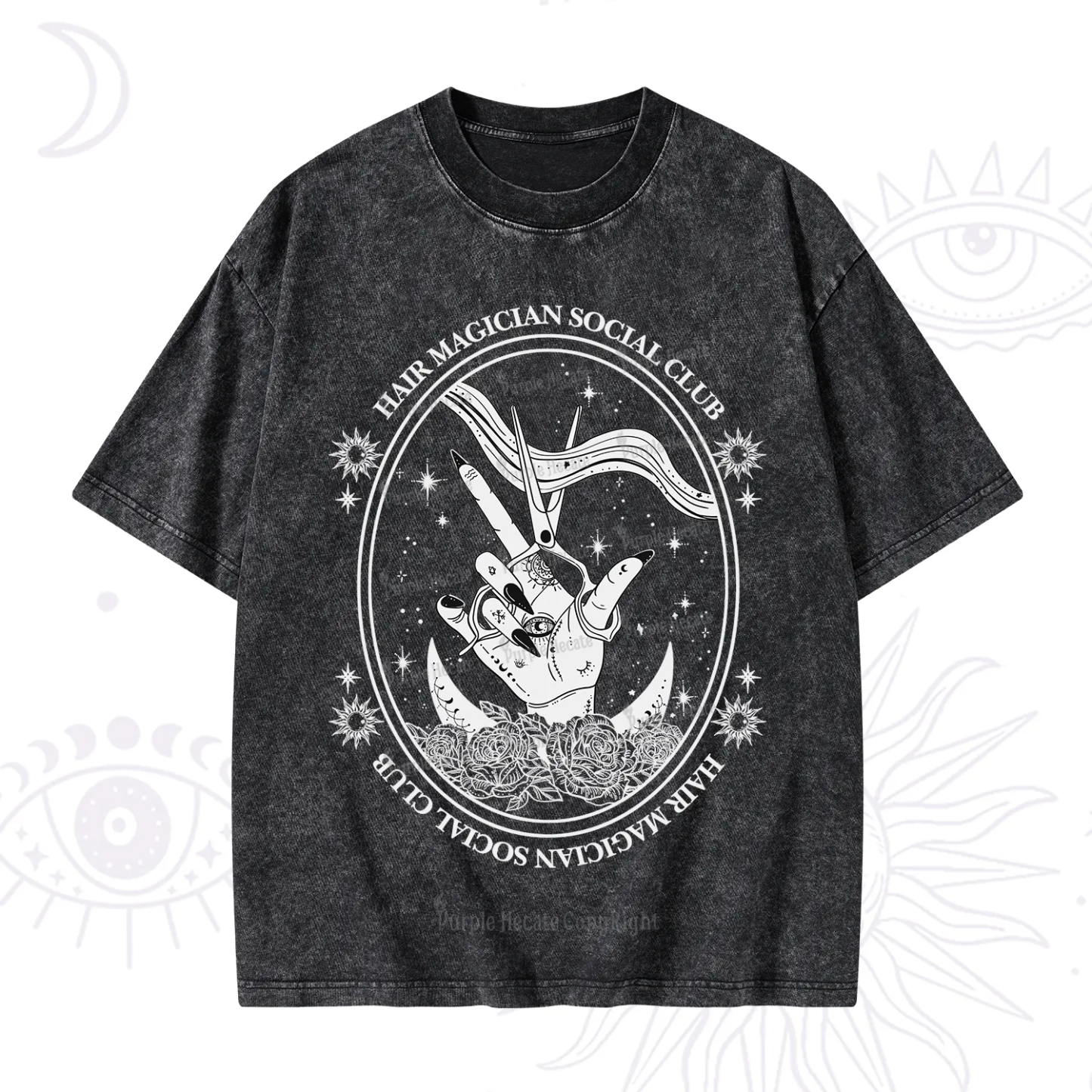 Purplehecate Hair Magician Social Club Washed T-Shirt