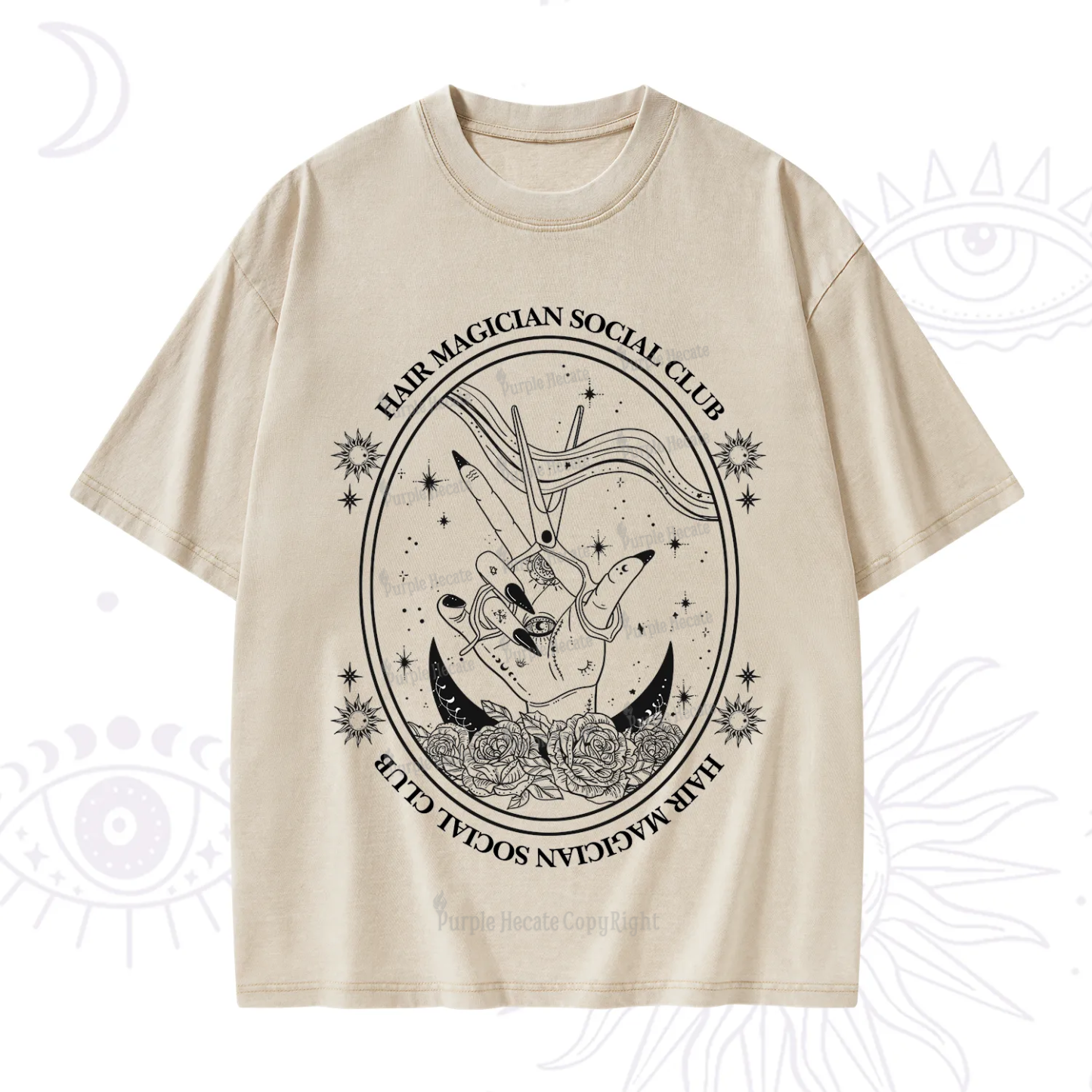 Purplehecate Hair Magician Social Club Washed T-Shirt