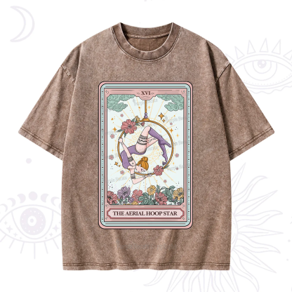 Purplehecate The Aerial Hoop Star Tarot Card Washed T-Shirt