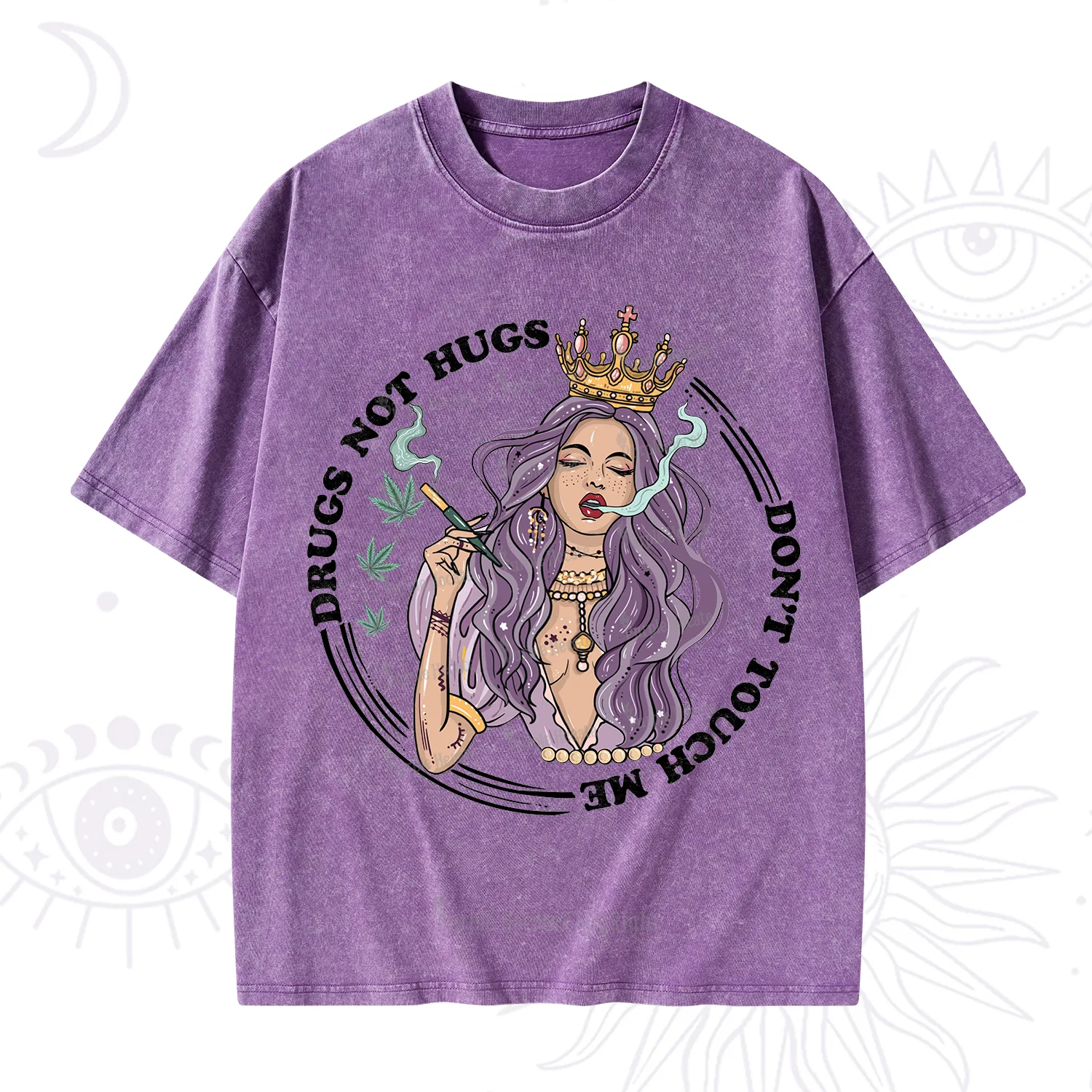 Purplehecate Weed Be Sarcastic Washed T-Shirt