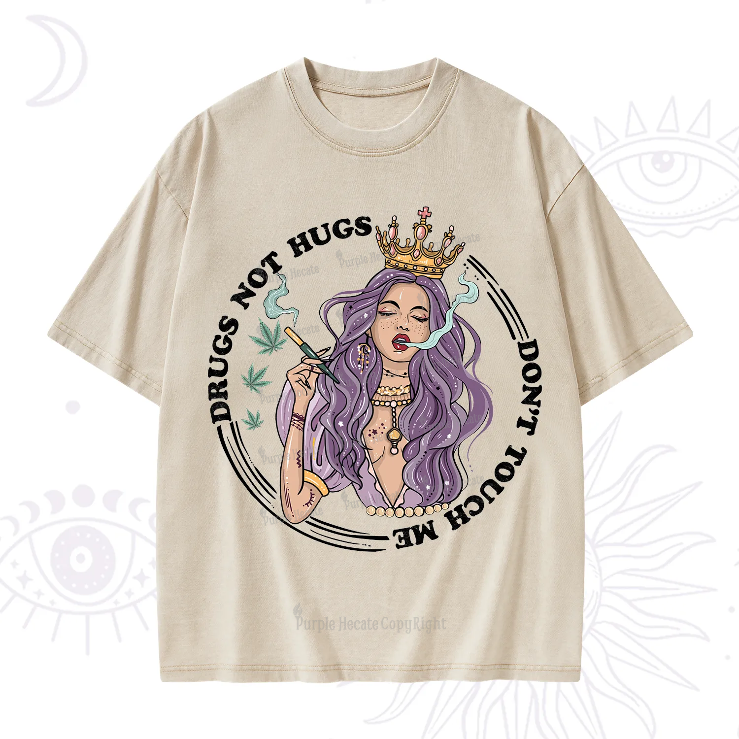 Purplehecate Weed Be Sarcastic Washed T-Shirt