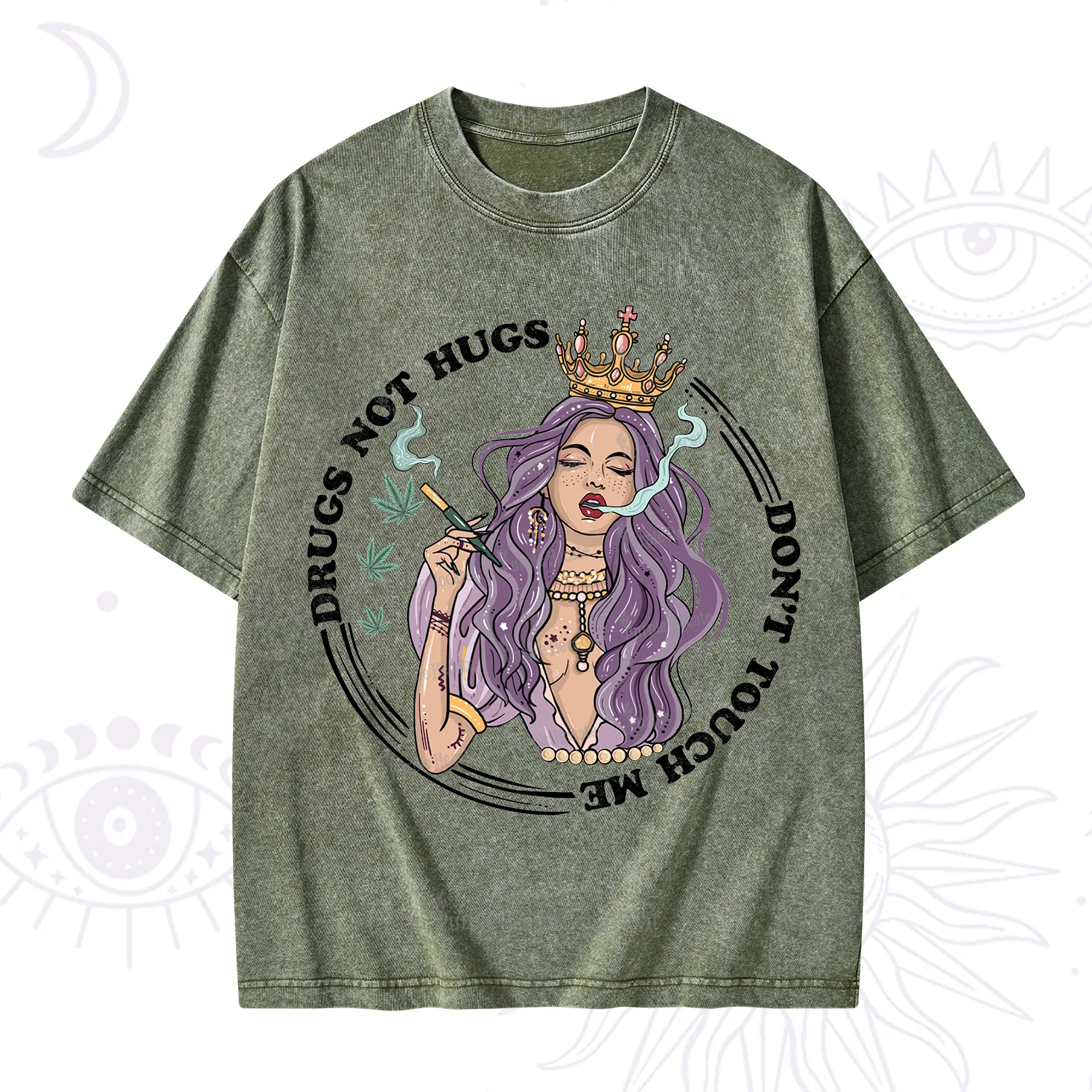 Purplehecate Weed Be Sarcastic Washed T-Shirt