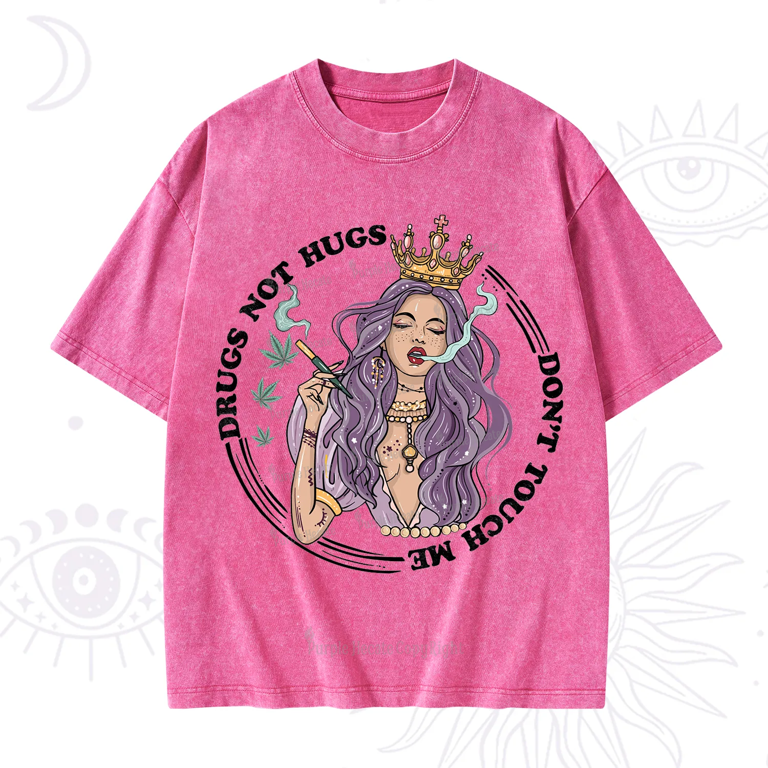 Purplehecate Weed Be Sarcastic Washed T-Shirt