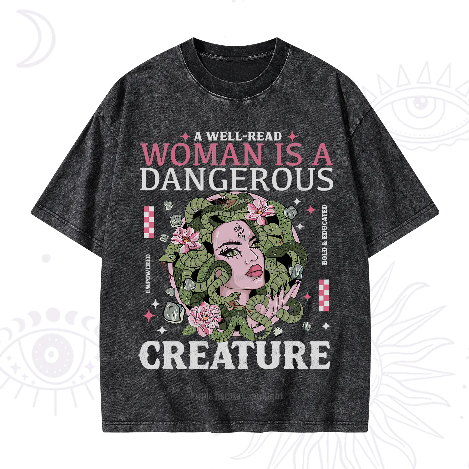 Purplehecate A Well Read Woman Is A Dangerous Washed T-Shirt