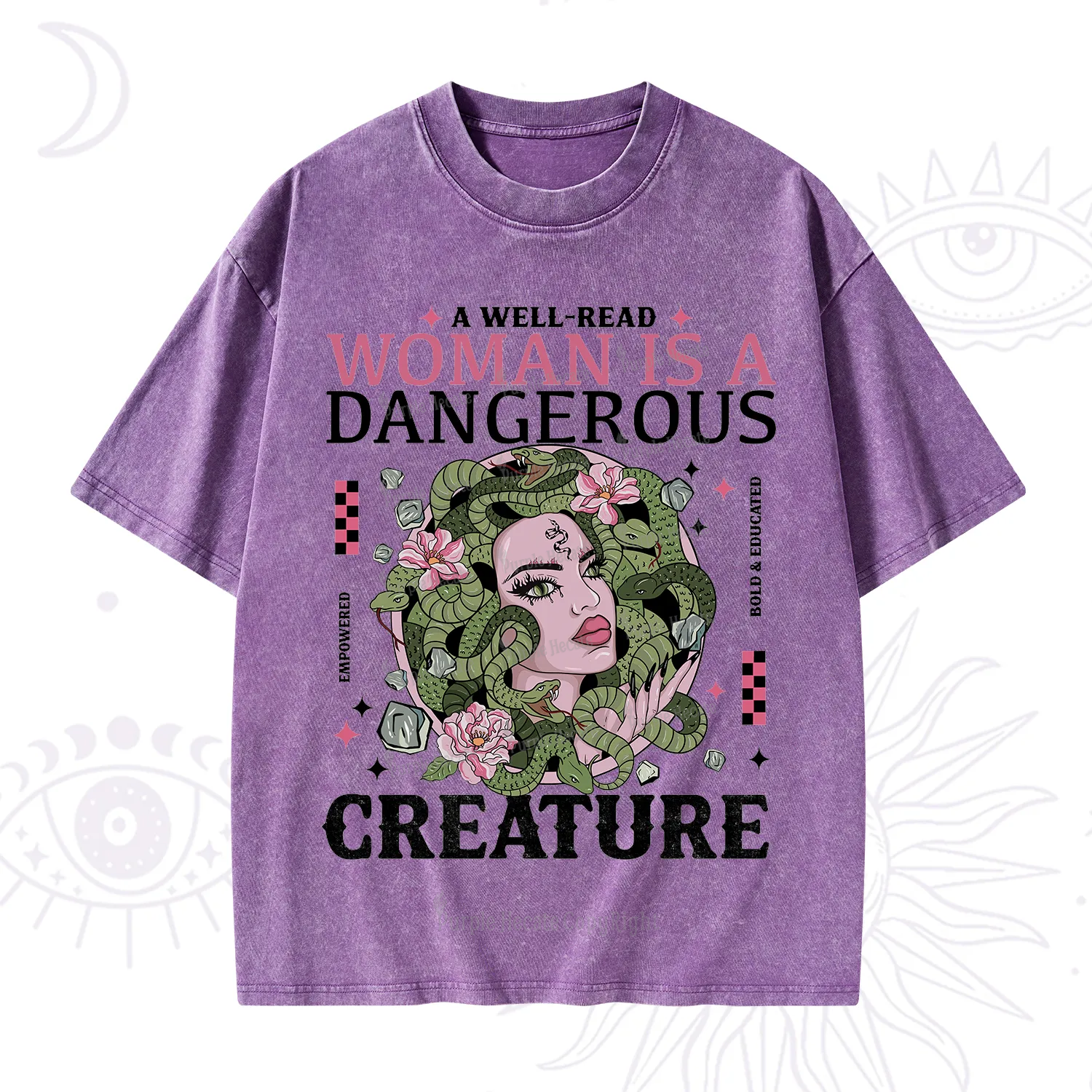 Purplehecate A Well Read Woman Is A Dangerous Washed T-Shirt