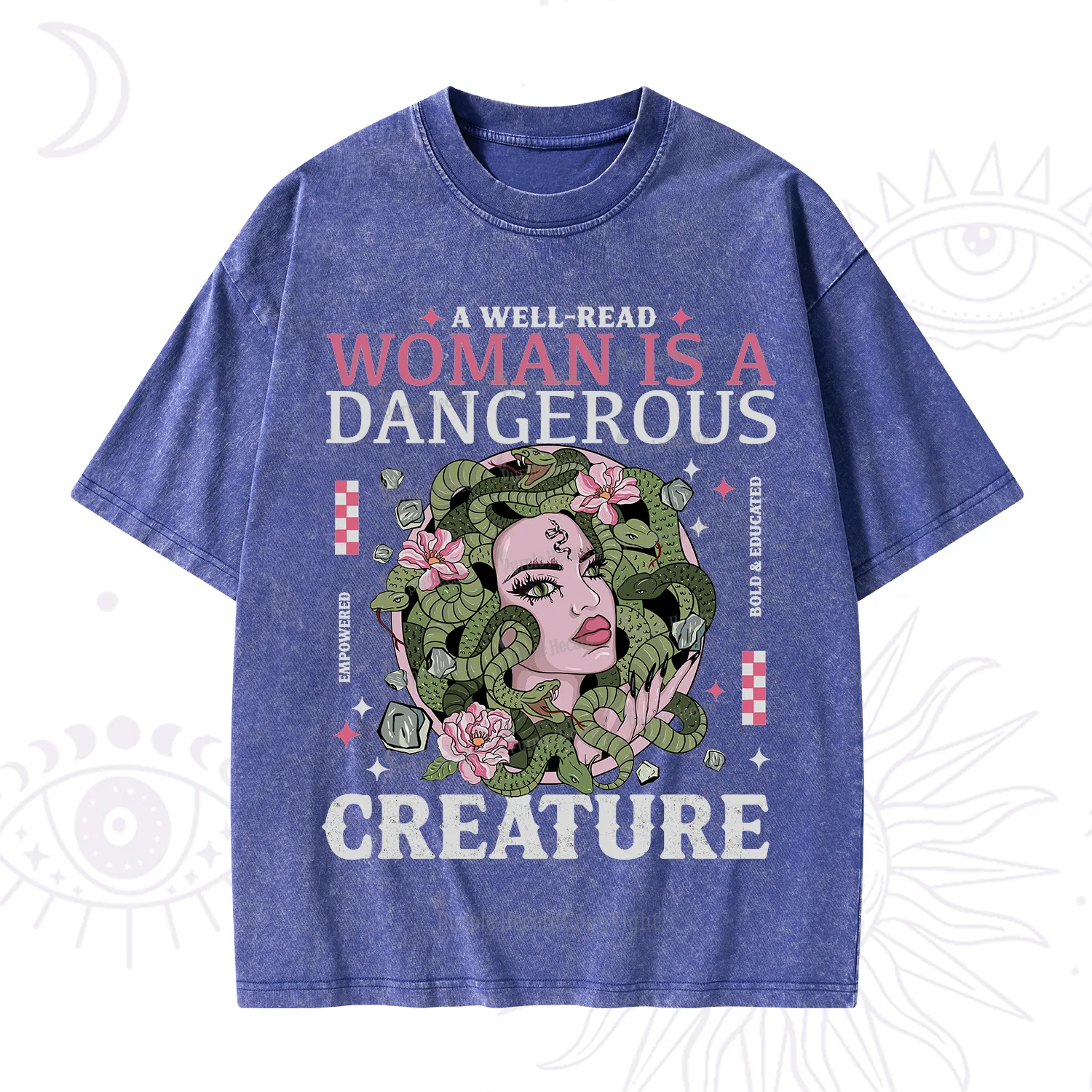 Purplehecate A Well Read Woman Is A Dangerous Washed T-Shirt