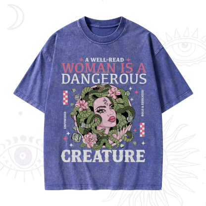Purplehecate A Well Read Woman Is A Dangerous Washed T-Shirt