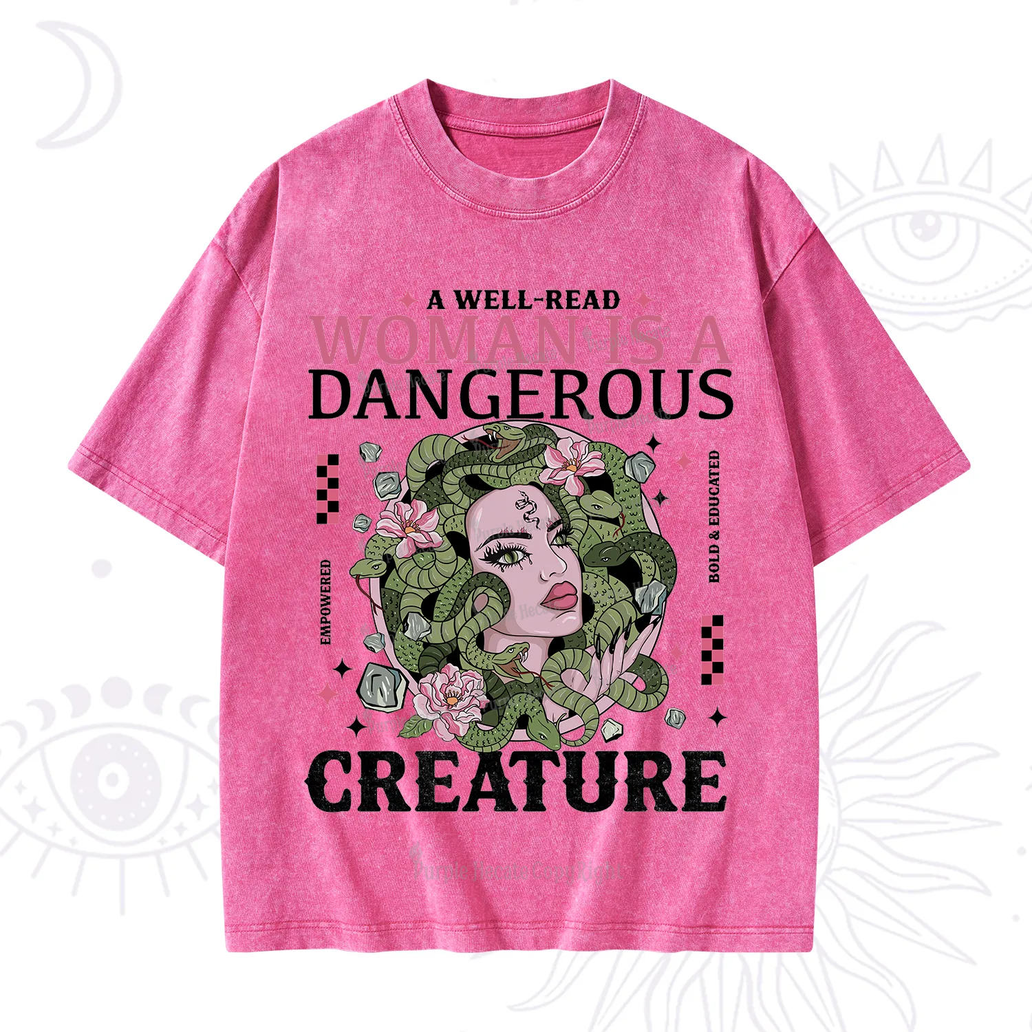 Purplehecate A Well Read Woman Is A Dangerous Washed T-Shirt