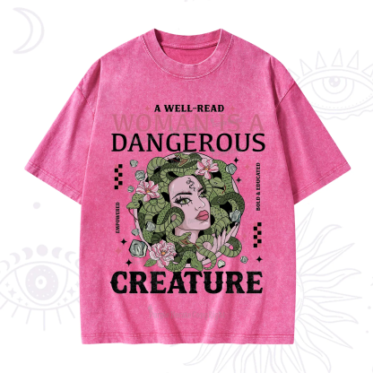Purplehecate A Well Read Woman Is A Dangerous Washed T-Shirt