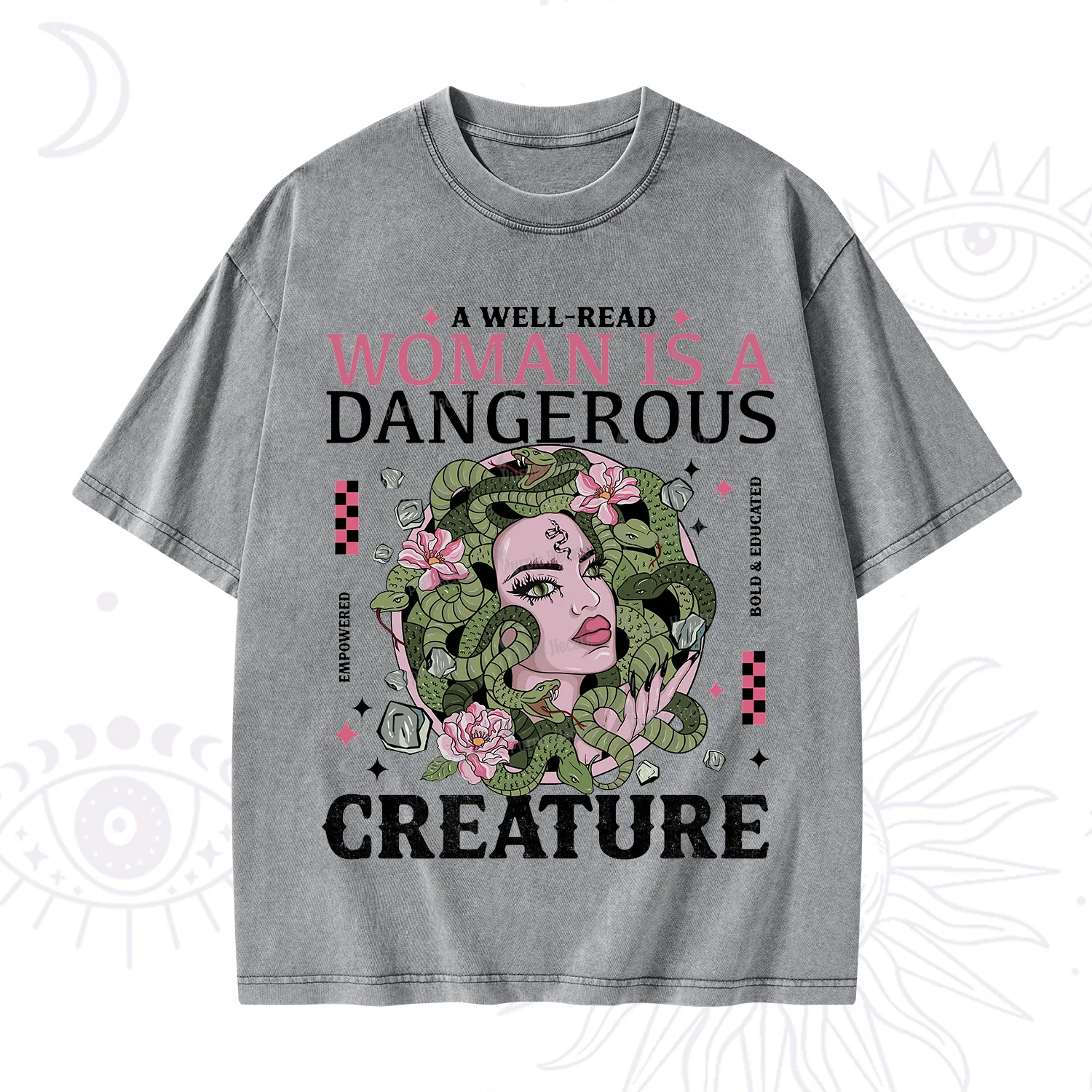 Purplehecate A Well Read Woman Is A Dangerous Washed T-Shirt