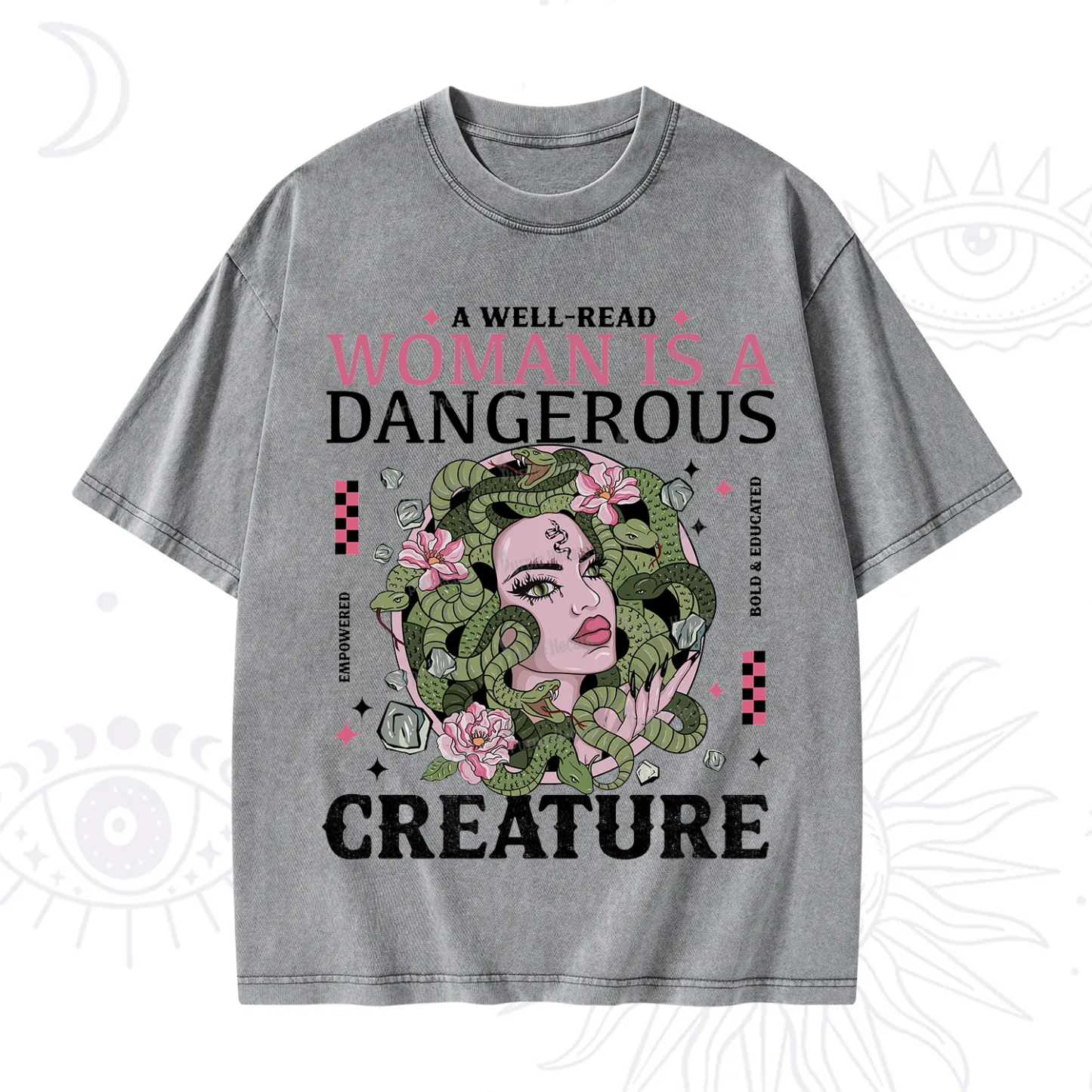 Purplehecate A Well Read Woman Is A Dangerous Washed T-Shirt
