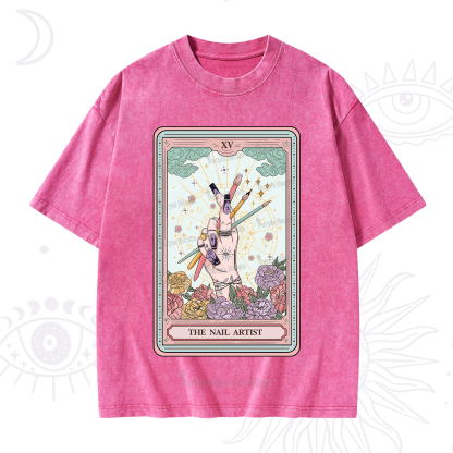 Purplehecate The Enchanted Nail Artist Tarot Card Washed T-Shirt