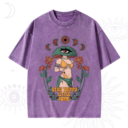 Purplehecate Stay Trippy Little Hippie Washed T-Shirt