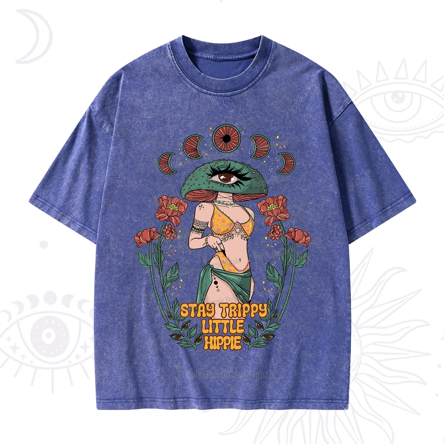 Purplehecate Stay Trippy Little Hippie Washed T-Shirt