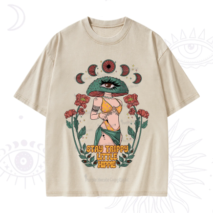 Purplehecate Stay Trippy Little Hippie Washed T-Shirt