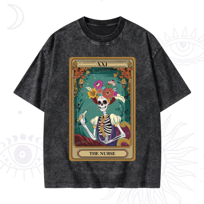 Purplehecate The Nurse Funny Tarot Card Washed T-Shirt