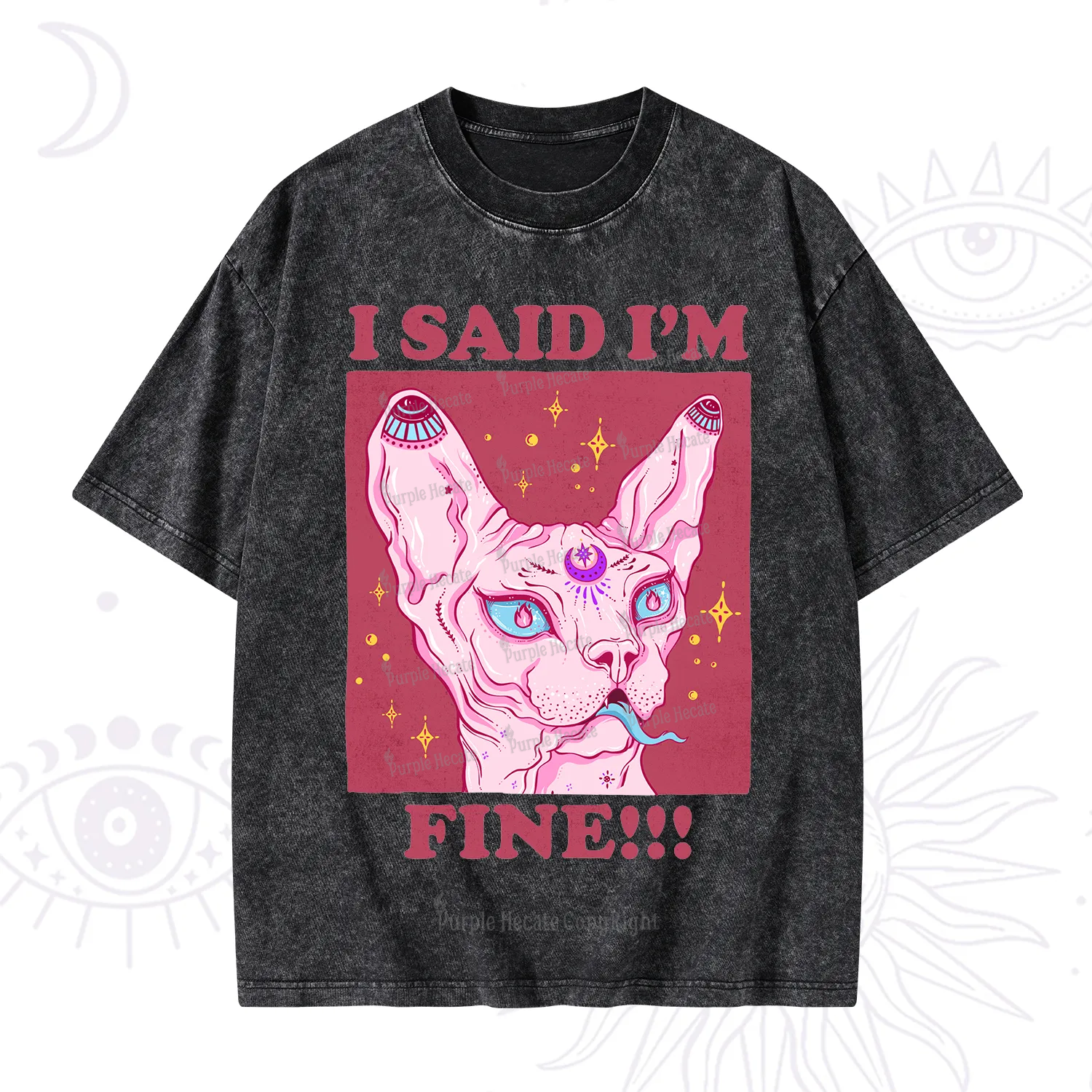 Purplehecate I Said I'm Fine Washed T-Shirt
