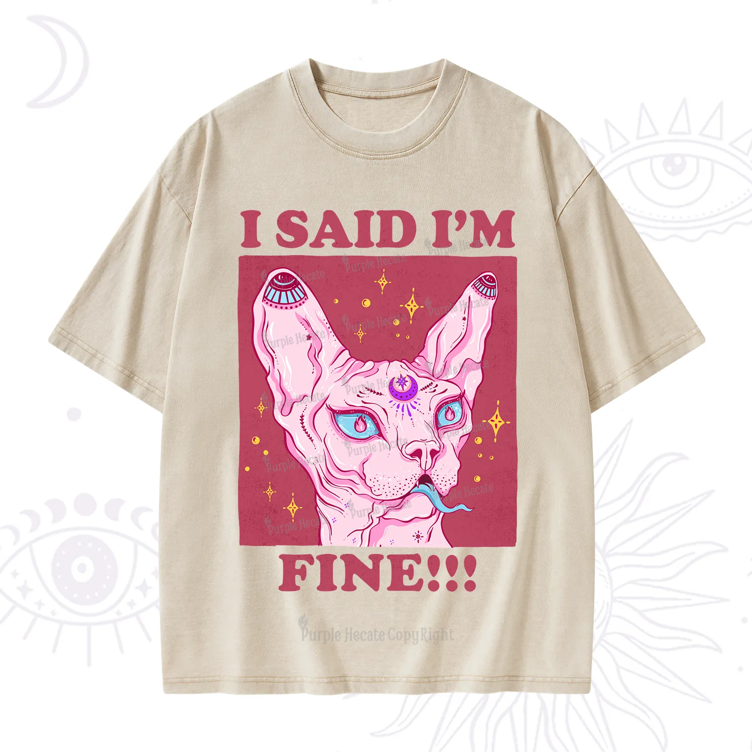 Purplehecate I Said I'm Fine Washed T-Shirt