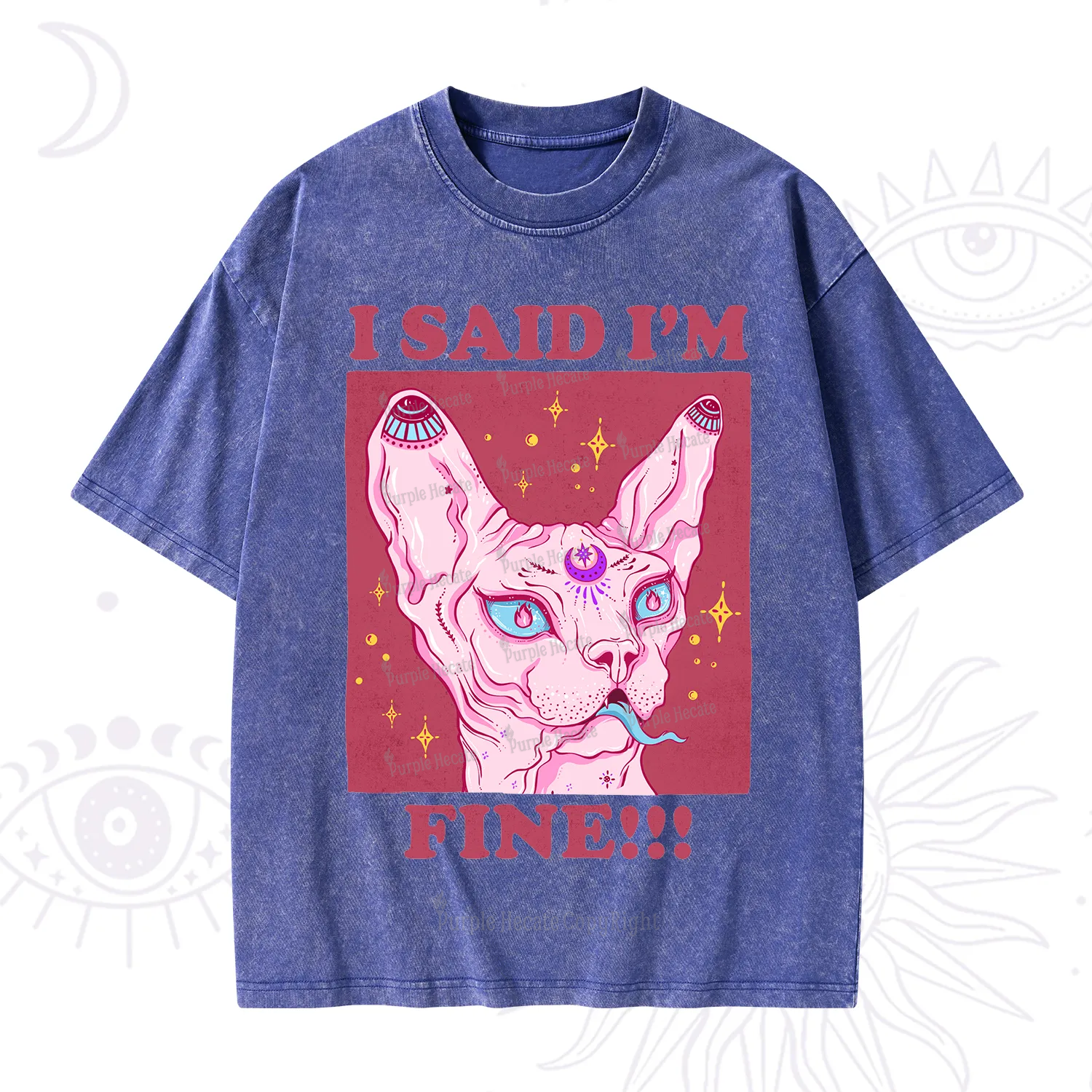 Purplehecate I Said I'm Fine Washed T-Shirt