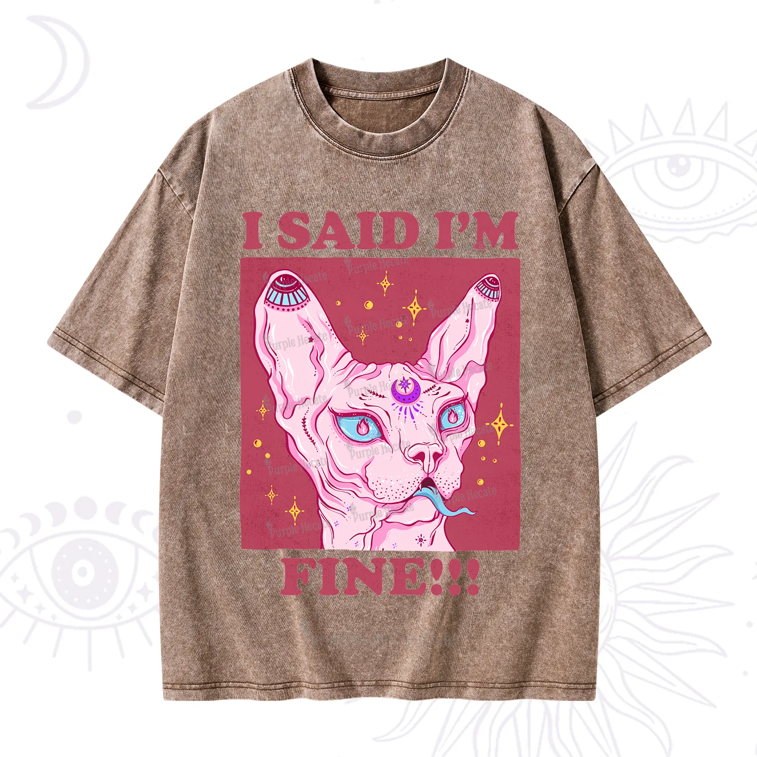 Purplehecate I Said I'm Fine Washed T-Shirt