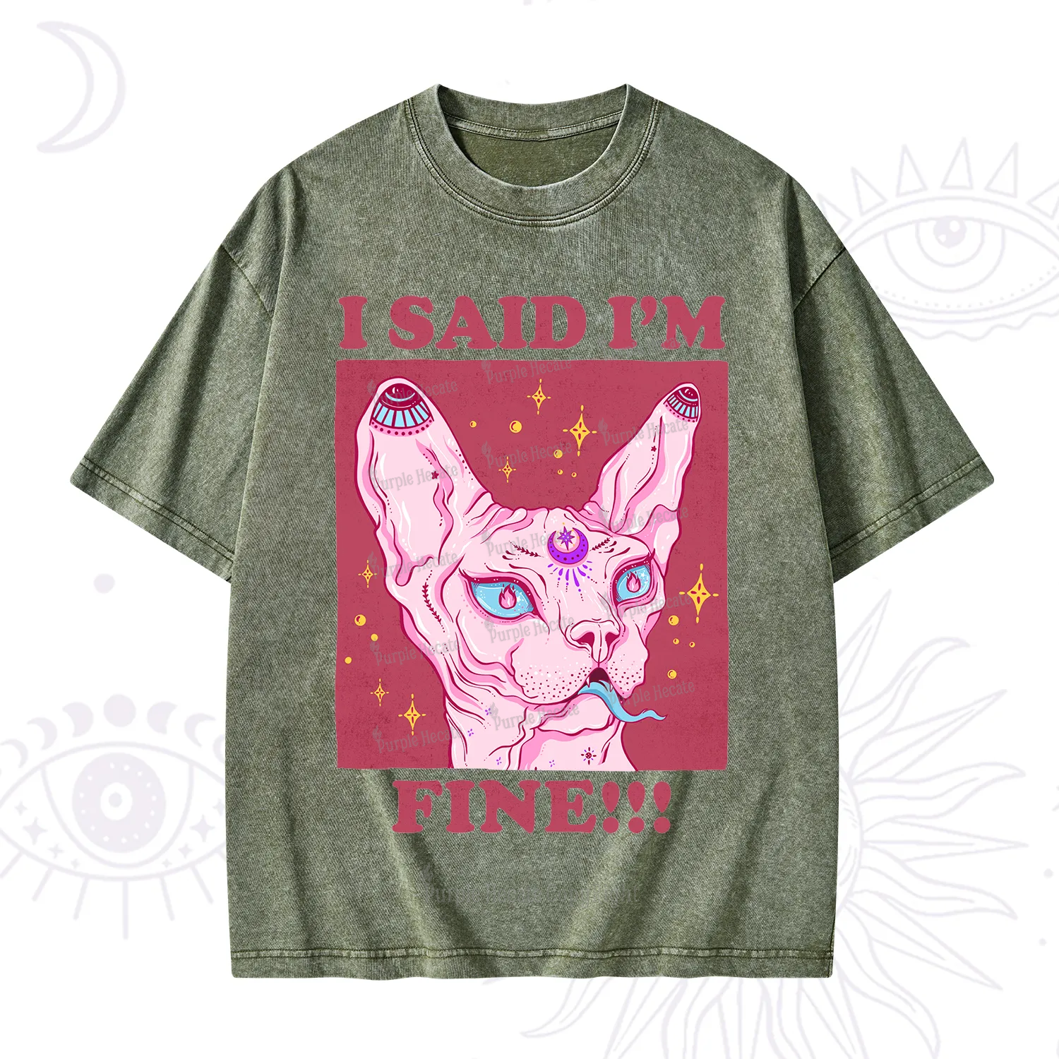 Purplehecate I Said I'm Fine Washed T-Shirt